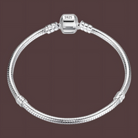 925 Sterling Silver-Plated Snake Chain Bracelet Women – Classic Charm 849
