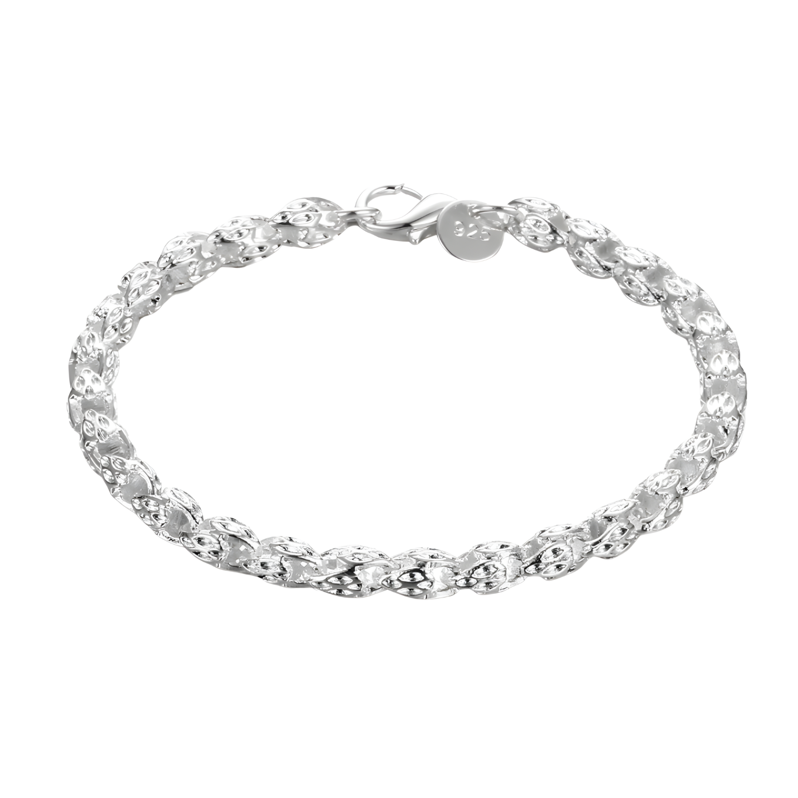 925 Sterling Silver Bracelet Women Men 5MM Width 20CM 8 Inch Lobster Clasp 1770