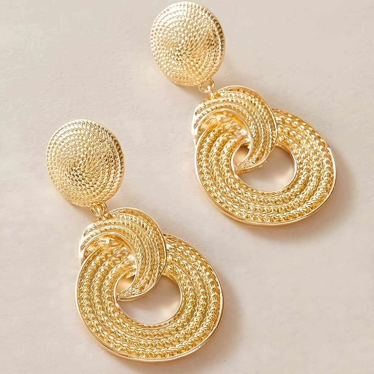 Geometric Gold Drop Earrings for Women Trendy Zinc Alloy Statement Earrings 786