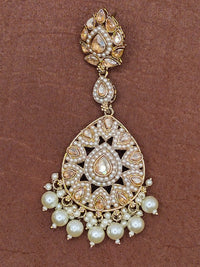 Elegant Bollywood Inspired Gold Kundan Earrings - Traditional Indian Jewelry 172
