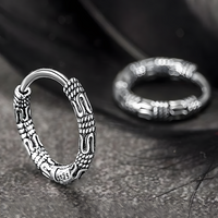 925 Sterling Silver Plated Hoop Earrings, Vintage Retro Huggie Earrings 466