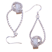 Twisted Knot Dangle Drop Earrings for Women–Copper Alloy 925 Silver Plating 1200