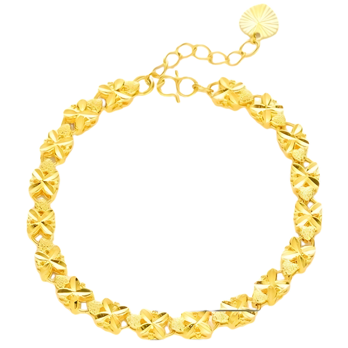 Gold Plated Four-Leaf Clover Bracelet, Vintage and Luxurious Style for Women 123