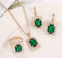 Elegant Jewelry Set Zirconia 1 Necklace + 1 Pair Of Earrings + 1 Ring 26 UK