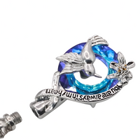Hummingbird Memorial Ash Necklace,Silver Plated Stainless Steel Urn Pendant B258