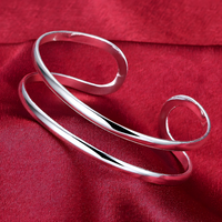 Unified Jewellery Premium Double Circle Adjustable Open Cuff Bangle 1838