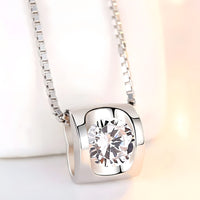 925 Sterling Silver Pendant Necklace for Women, Elegant AAA Zircon Charm 277