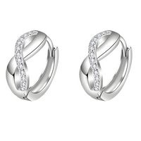 925 Sterling Silver Twist Zircon Earrings for Women – Elegant Geometric Clip 804