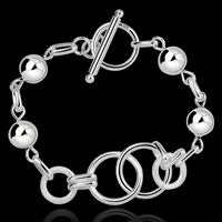 Toggle Bracelet For Women - Circle Link Chain Bracelet With Polished Ball 1782