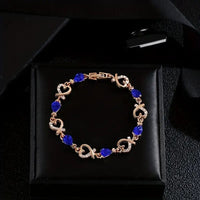 Chain Bracelet With Love Heart Shape Beads Elegant Hand Bracelet For Women 106