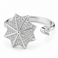 Rotatable Umbrella Spinner Ring For Women, Adjustable Open Band Fidget 1513