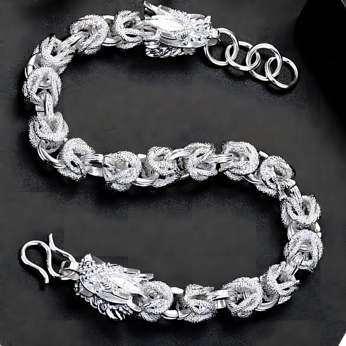 925 Silver Dragon Head Link Bracelet for Men's Biker Gothic Punk Jewellery 426