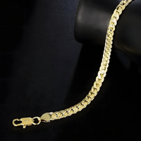 18K Gold Plated Herringbone Bracelet for Women and Men Elegant Snake Chain 437