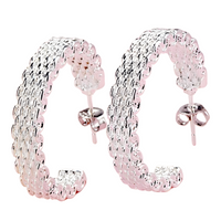 Popular fine 925 Sterling Silver charms stud Earrings for Women Creativity 497