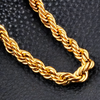 Rope Chain Necklace – Copper Base, Gold-Tone Plating, Twisted Rope Link 869