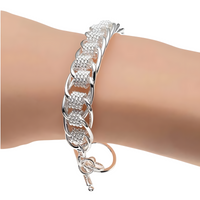925 Sterling Silver Plated Bracelet, High-Quality Fashion Chain Jewelry 512