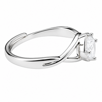 Women's Adjustable Twisted Solitaire Zircon Engagement Ring Round Brilliant 1644