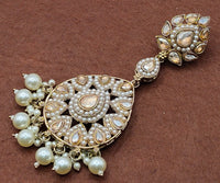 Elegant Bollywood Inspired Gold Kundan Earrings - Traditional Indian Jewelry 172