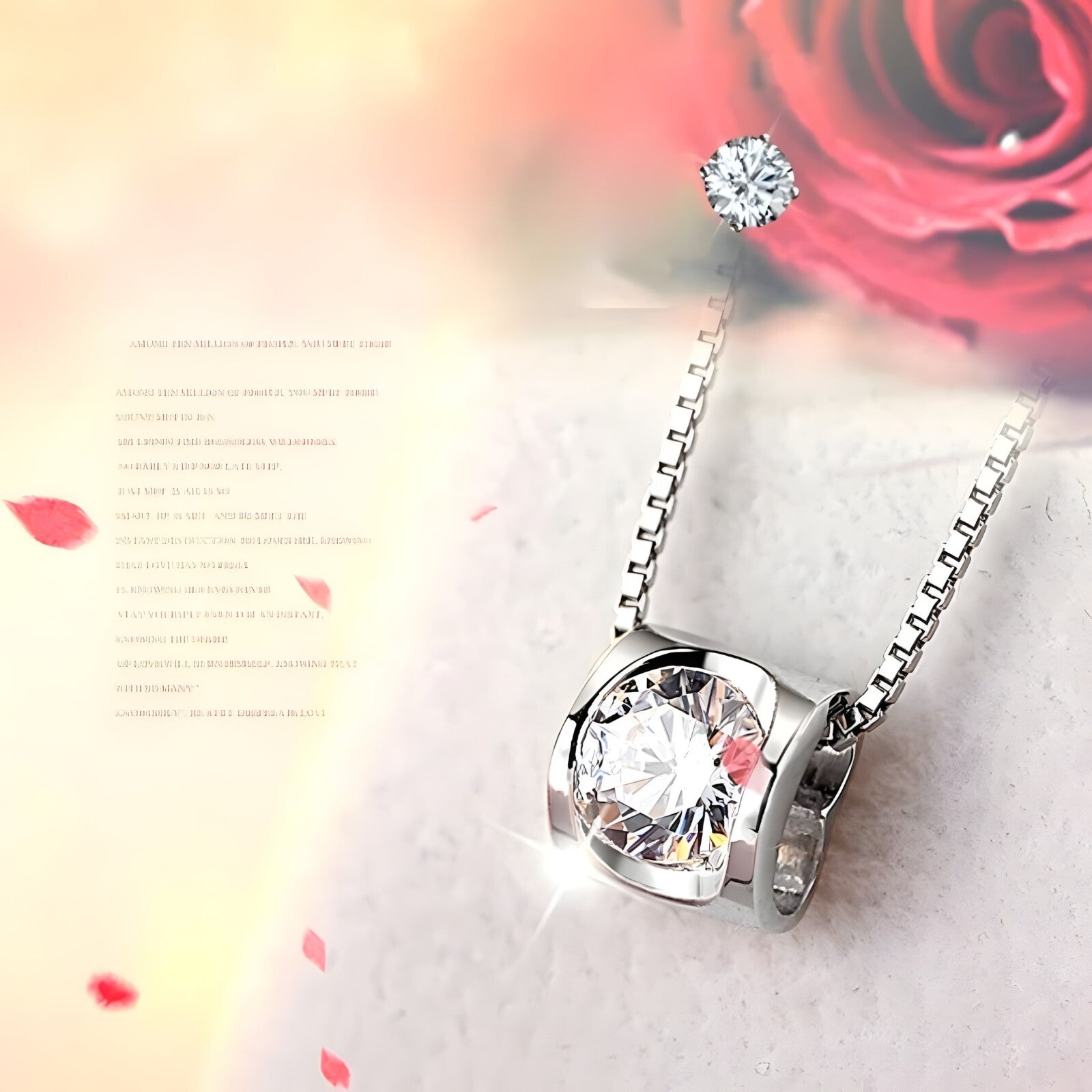 925 Sterling Silver Pendant Necklace for Women, Elegant AAA Zircon Charm 277