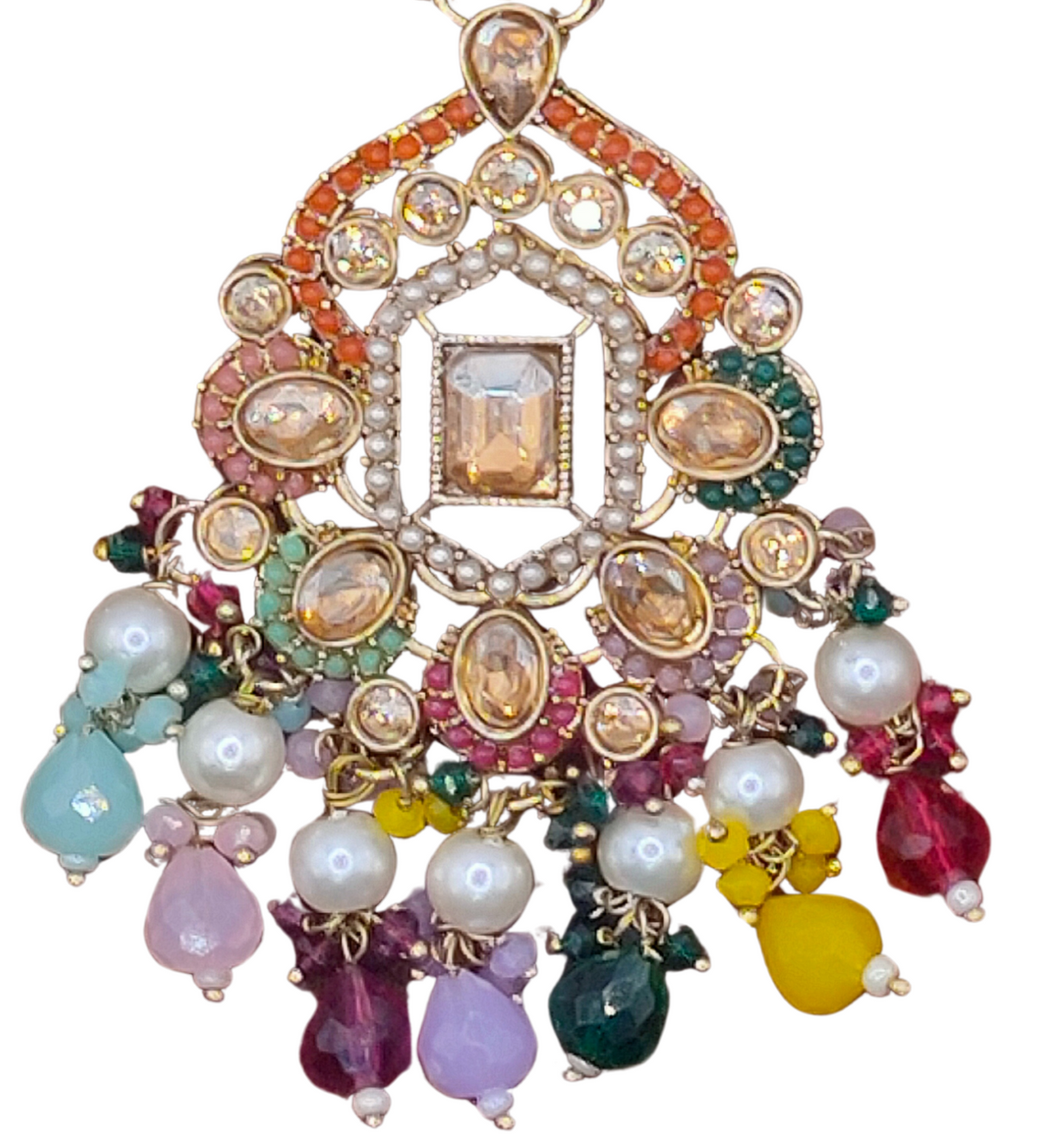 Elegant Bollywood Inspired Gold Kundan Earrings - Traditional Indian Jewelry 196