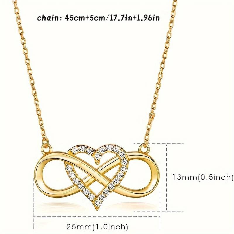 Creative Trendy Elegant Infinity Heart Pendant Necklace Decorative 34 UK