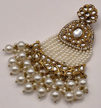 Elegant Bollywood Inspired Gold Kundan Earrings - Traditional Indian Jewelry 174