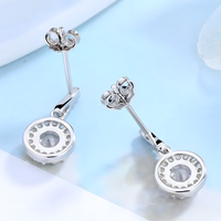 Sterling Silver Cubic Zirconia Drop Earring Elegant 925 Silver Plated Dangle 305