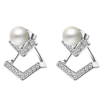 Silver Plated Cubic Zirconia Drop Earrings - Elegant and Lightweight Dangle 304