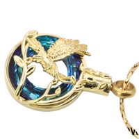 Eagle Pendant Necklace, Silver Plated Alloy Stainless Steel Base Blue B206