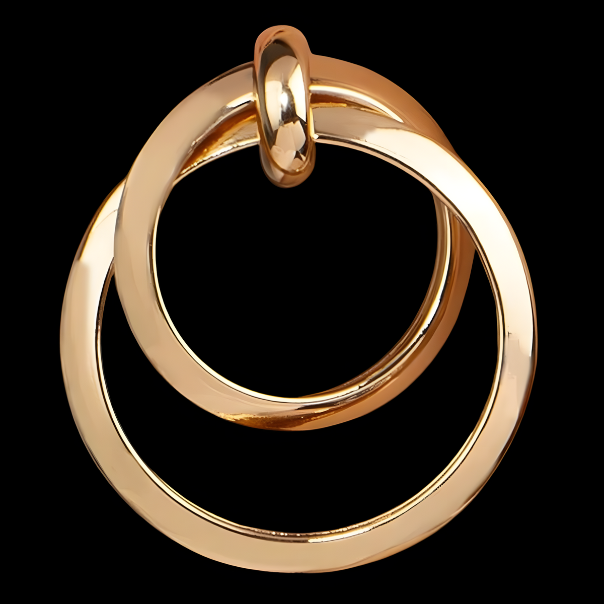 Oversized Double Ring Hoop Earrings Gold Plated Statement Drop Earrings 1396