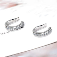 925 Sterling Silver CZ Ear Cuff, No Piercing Crystal Ear Climber, Zirconia 330