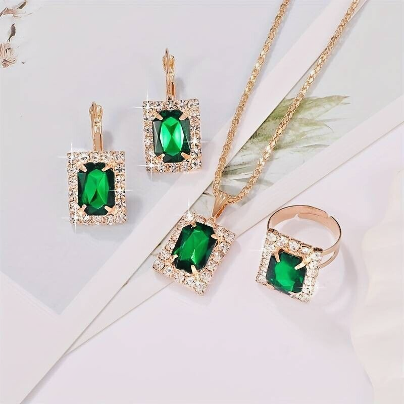 Elegant Jewelry Set Zirconia 1 Necklace + 1 Pair Of Earrings + 1 Ring 26 UK