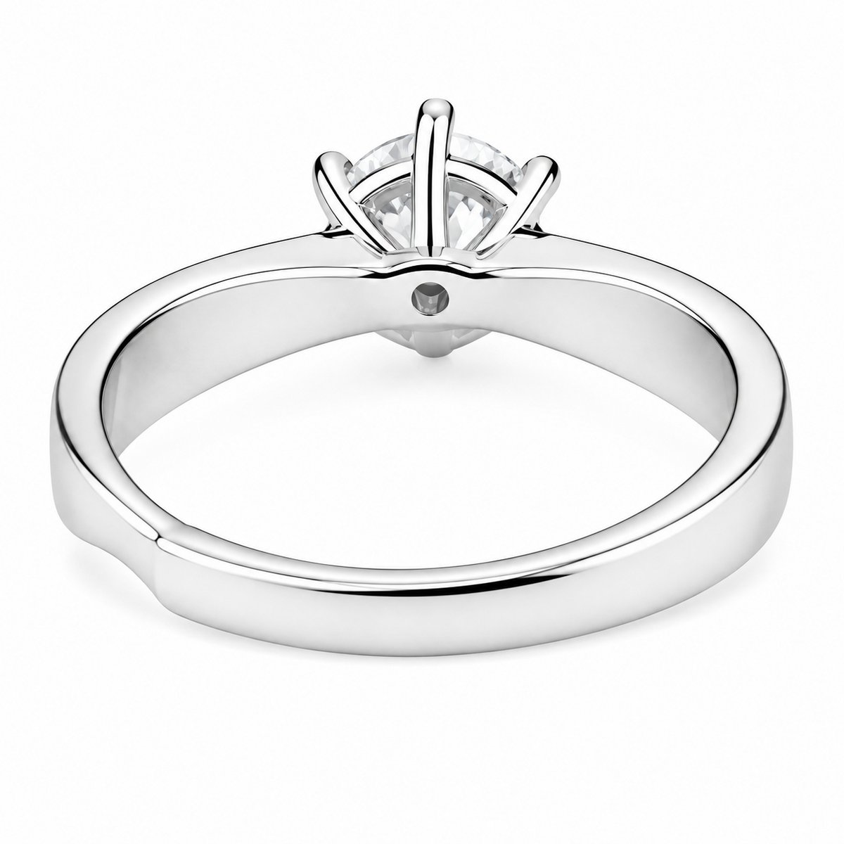 Women's Adjustable Heart Accent Zircon Engagement Ring, Round Brilliant 1636