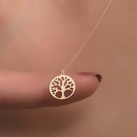 Unified Jewellery Stainless Steel Gold Tree Of Life Pendant Necklace Women 1070