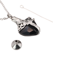 Heart Tree of Life Urn Necklace Crystal Funnel Filler 316L Stainless Steel B213