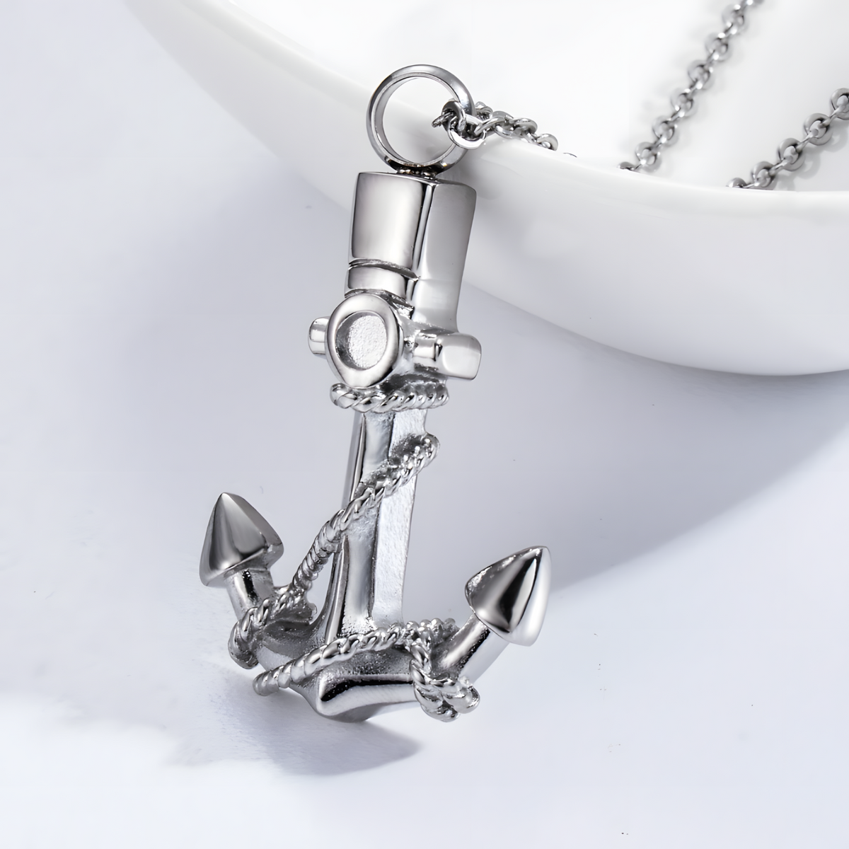 Navigation Keepsake Jewelry Stainless Steel Anchor Cremation Urn Pendant B180