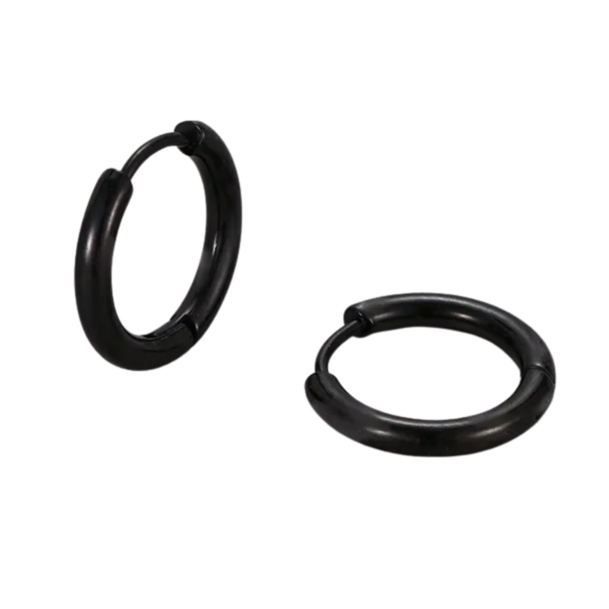 Silver-Plated 925 Round Huggie Hoop Earrings Women - Minimalist Thick Hoops 934