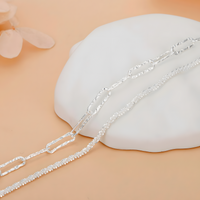 Double Chain Bracelet For Women 20CM Lobster Clasp Adjustable Geometric 1776