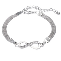 Fashion Silver Infinity Bracelet Jewelry Jewellery Women Lovely Christmas 19 UK