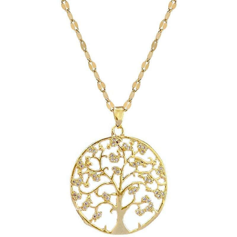 Creative Trendy Elegant Zircon Tree Of Life Pendant Necklace Decorative 33 UK