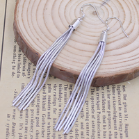 Long Tassel Drop Earrings Women, 925 Silver-Plated Alloy, Lightweight Dangle 967