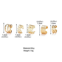 5pcs, C-Shape Ear Clip Jewelry Simple Fashionable Ear Piercing Alternative 43 UK