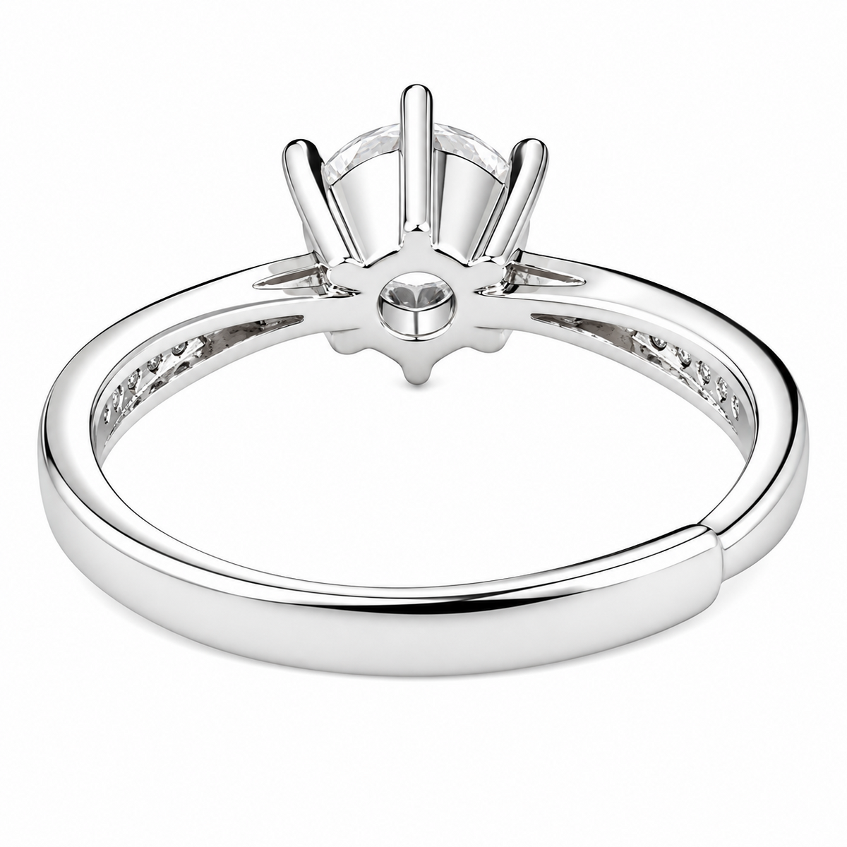 Women's Adjustable Round Brilliant Zircon Engagement Ring Elegant Solitaire 1614