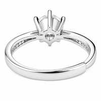 Women's Adjustable Round Brilliant Zircon Engagement Ring Elegant Solitaire 1614