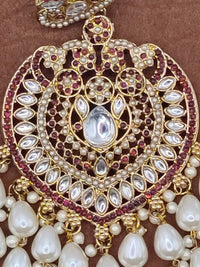 Elegant Bollywood Inspired Gold Kundan Earrings - Traditional Indian Jewelry 231