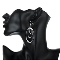 925 Sterling Silver Round Hoop Dangle Earrings for Women & Girls 447