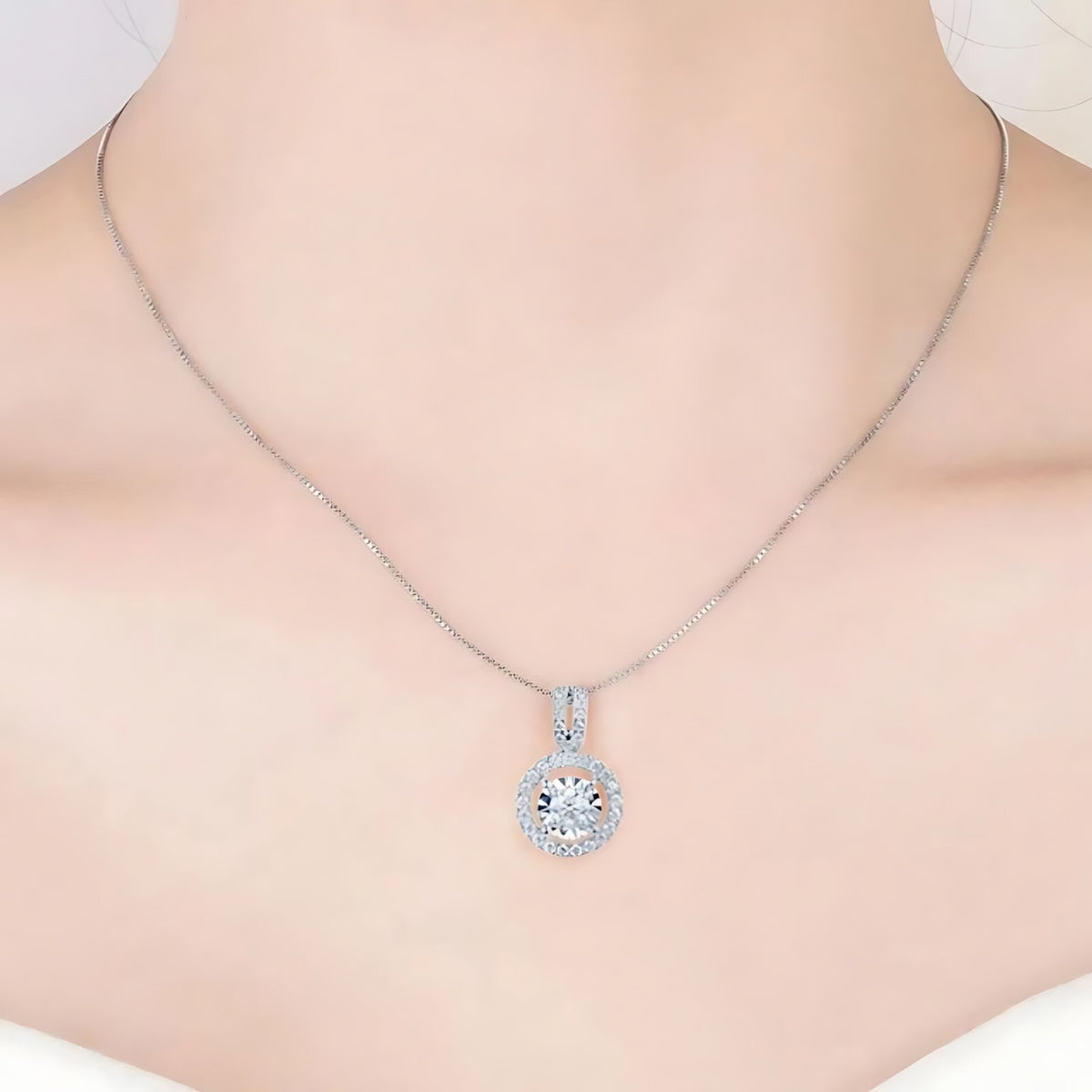 925 Sterling Silver Zircon Pendant Necklace Elegant Women?s Fashion Jewelry 250