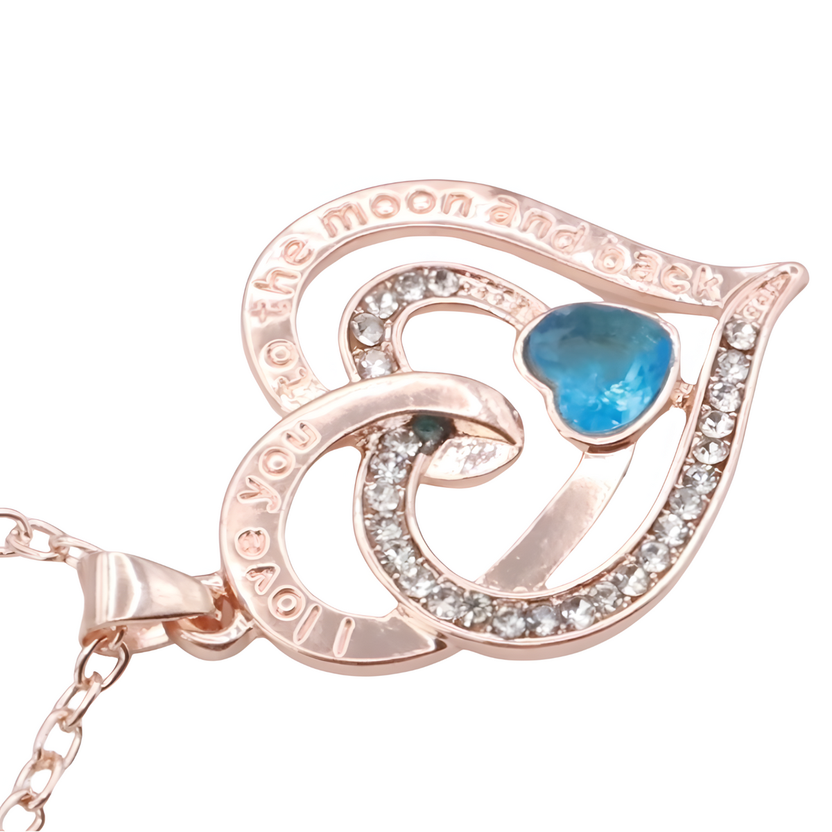 18K Gold Plated Heart Shaped Pendant Necklace for Women Zinc Alloy Romantic B313