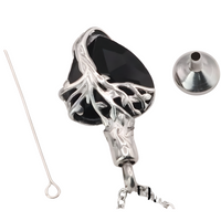Heart Tree of Life Urn Necklace Crystal Funnel Filler 316L Stainless Steel B213