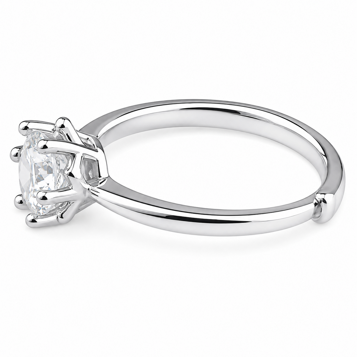Adjustable Starburst Solitaire Zircon Ring, Round Brilliant Cut Engagement 1625